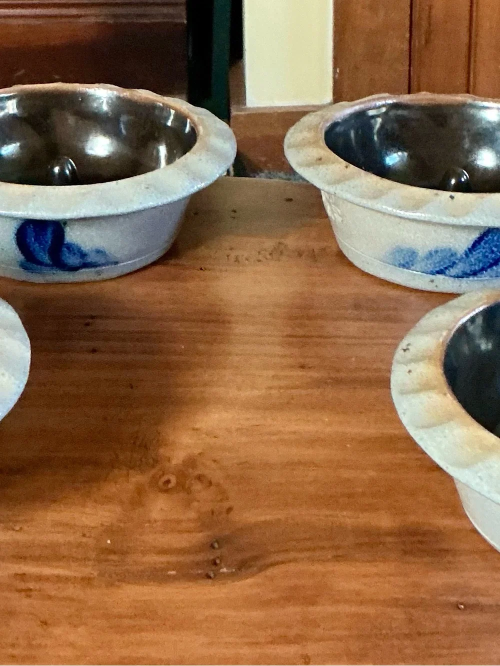 Rowe salt glaze stoneware apple baking dishes set of four - vintage